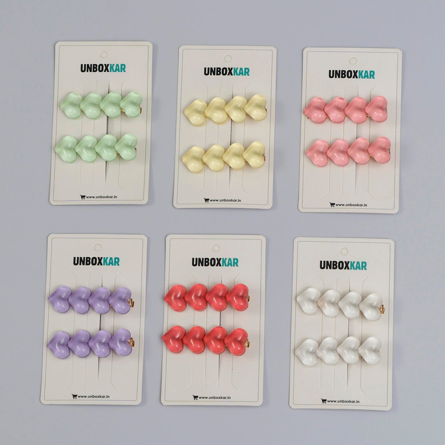 Heart shaded hair pins (12 Pair) - UBKWS1048