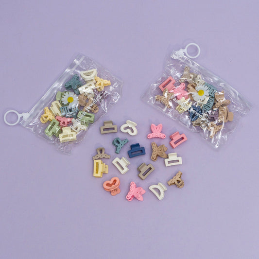 Mini matte hair claw zipper (12 Zippers) - UBKWS981