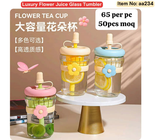 Luxury Flower Juice Glass Set